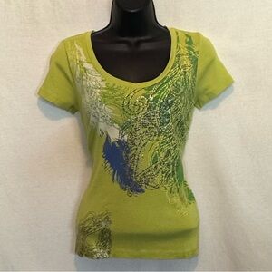 G-194 St. John’s Bay Green & Blue Short Sleeve Pullover Blouse Size SP